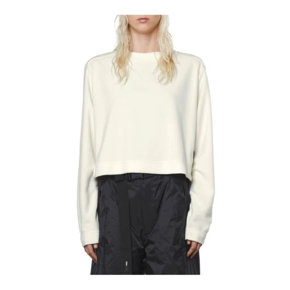 Rains Women's Fleece Sweatshirt Fossil Ivory XS - Picture 2 of 8